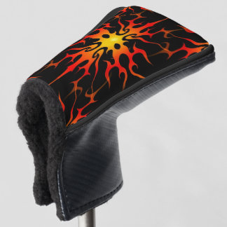 Rood- en gele warme rodvlammen golfheadcover