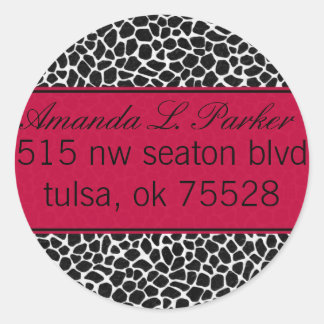 Rood en Giraffe afdrukken Ronde Sticker