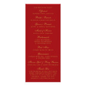 Rood- en Glam Gold Confetti Wedding Program Reclamekaart (Achterkant)