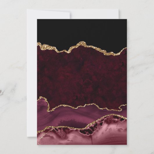 Rood en Glitter Agate Birthday Kaart (Achterkant)