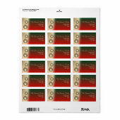 Rood en Glitter Ornamenten Return-adres Etiket (Full Sheet)