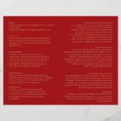 Rood- en Gold-Indische Damask Hindu Wedding Progra (Achterkant)