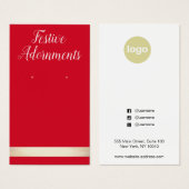 Rood- en Gold-kerstkaart Visitekaartje (Voorkant /achterkant)