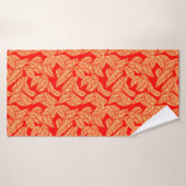 Rood- en Gold Leaf-afdrukken Badhanddoek (Badhanddoek)