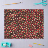 Rood- en Gold-leopard-afdruk Tissuepapier (Craft)