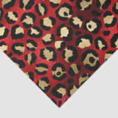 Rood- en Gold-leopard-afdruk Tissuepapier (Detail)