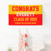 Rood- en Gold-minimalistische GraduPartij Spandoek (Insitu)