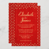 Rood- en Gold Rustic Country Wood Wedding Invitati Kaart (Voorkant / Achterkant)