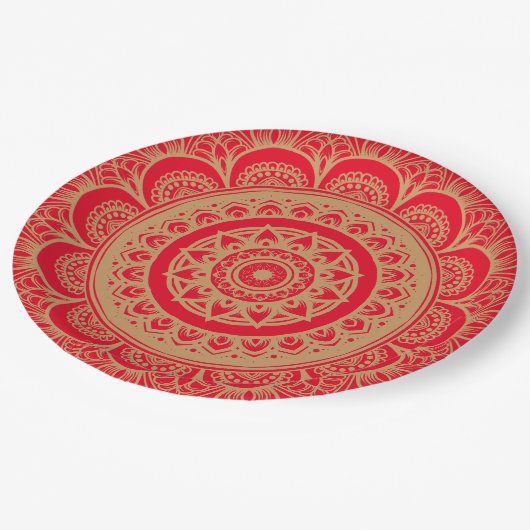 Rood en Golden Design Paper Bord (Gekanteld)