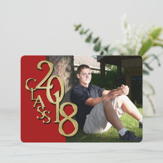 Rood en Goud 2018 Afstuderen Kaart (Staand voorkant)