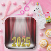 Rood en Goud 2025 Afstuderen in de schijnwerpers Papieren Bordje (Feest)