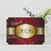 Rood en Goud 2026 Afstuderen Kaart (Staand voorkant)