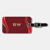 Rood en goud aan rode Bagagelabel (Voorkant horizontaal)