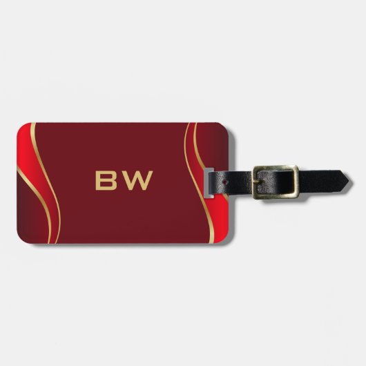 Rood en goud aan rode Bagagelabel (Voorkant horizontaal)