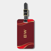 Rood en goud aan rode Bagagelabel (Voorkant verticaal)