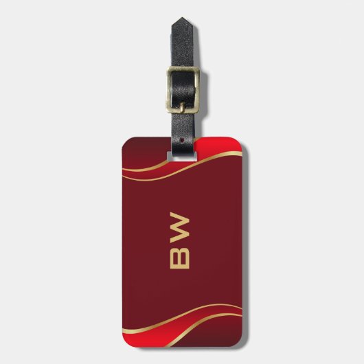 Rood en goud aan rode Bagagelabel (Voorkant verticaal)