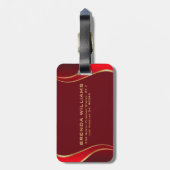 Rood en goud aan rode Bagagelabel (Achterkant verticaal)