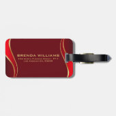 Rood en goud aan rode Bagagelabel (Achterkant horizontaal)