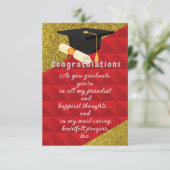 Rood en Goud Afstuderen Kaart (Staand voorkant)