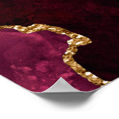 Rood en Goud Agaat Bruiloft Welkom Poster (Hoek)