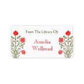 Rood en Goud Antiek Etsen Aangepaste Boekplaat Etiket (Voorkant)