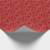 Rood en Goud Arabesk Wrapping Paper (Roll) Cadeaupapier (Hoek)