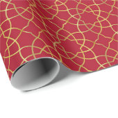 Rood en Goud Arabesk Wrapping Paper (Roll) Cadeaupapier (Rol Hoek)