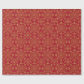 Rood en Goud Arabesk Wrapping Paper (Roll) Cadeaupapier (Vlak)