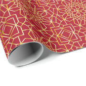 Rood en Goud Arabesk Wrapping Paper (Roll) Cadeaupapier (Rol Hoek)
