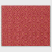Rood en Goud Arabesk Wrapping Paper (Roll) Cadeaupapier (Vlak)