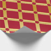 Rood en Goud Arabesk Wrapping Paper (Roll) Cadeaupapier (Hoek)