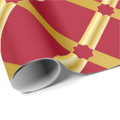 Rood en Goud Arabesk Wrapping Paper (Roll) Cadeaupapier (Rol Hoek)