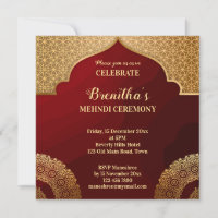 Rood en goud Arabisch patroon mandala Indische meh