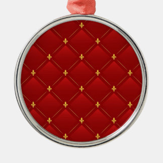Rood en goud art nouveau patroon metalen ornament