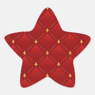 Rood en goud Art Nouveau patroon Ster Sticker