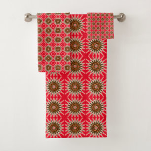 Rood en goud bad handdoek