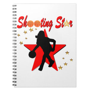 ROOD EN GOUD BASKETBAL SCHIETEN STER ONTWERP NOTITIEBOEK