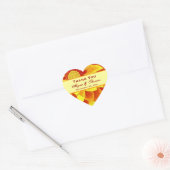 Rood en Goud Bloem Bruiloft Dank U Hart Sticker (Envelop)
