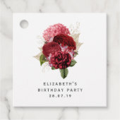 Rood en Goud Bloemen Bedankjes Labels (Voorkant)