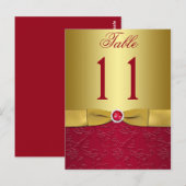 Rood en Goud Bloemen Tafelnummer Post Kaart (Voorkant / Achterkant)