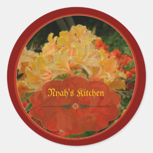 Rood en Goud bloemenkruidenpotje etiketten