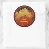 Rood en Goud bloemenkruidenpotje etiketten (Tas)