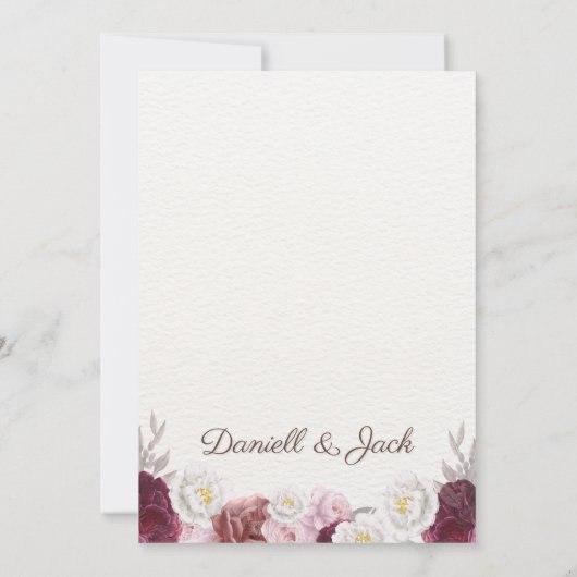 Rood en goud bloemenwieden kaart (Achterkant)