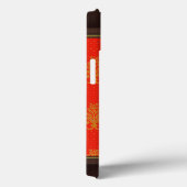 Rood en goud bloemmotief Case-Mate iPhone case (Achterkant / Rechts)