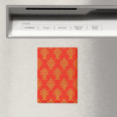 Rood en goud bloemmotief magneet (Insitu (Vaatwasser))