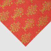 Rood en goud bloemmotief tissuepapier (Detail)