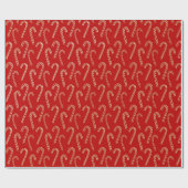 Rood en Goud Candy Canes Kerst Wrapping Papier (Vlak)