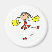 Rood en Goud Cheerleader Magneet (Voorkant)