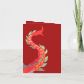 Rood en goud, Chinees nieuwjaar, jaar van de draak Bedankkaart (Achterkant)