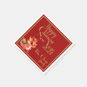 Rood en goud, Chinees nieuwjaar, jaar van de draak Servet (Hoek)